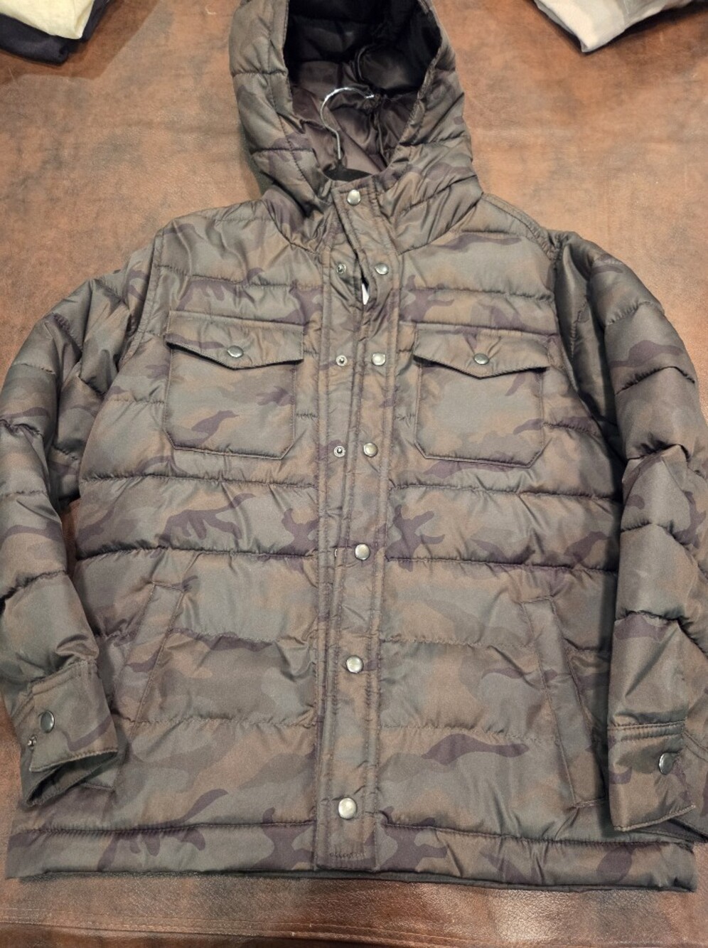 Like New, Old Navy Boyd's Camouflage Quilted, Hoode Puffer Jacket - Brown/Olive